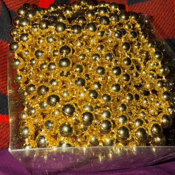 Vintage Dansk Holiday Christmas Gold Bead Garland 1/4" 1 ox 45' Tree Decoration - Picture 3 of 7